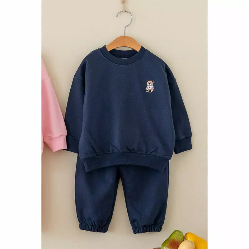 Raykids - Korean Children Fashion - #magicofchildhood - Bear Embrodiery Top Bottom Set - 3