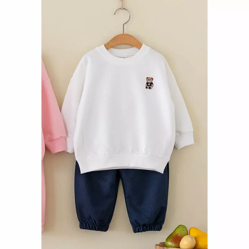 Raykids - Korean Children Fashion - #magicofchildhood - Bear Embrodiery Top Bottom Set - 4