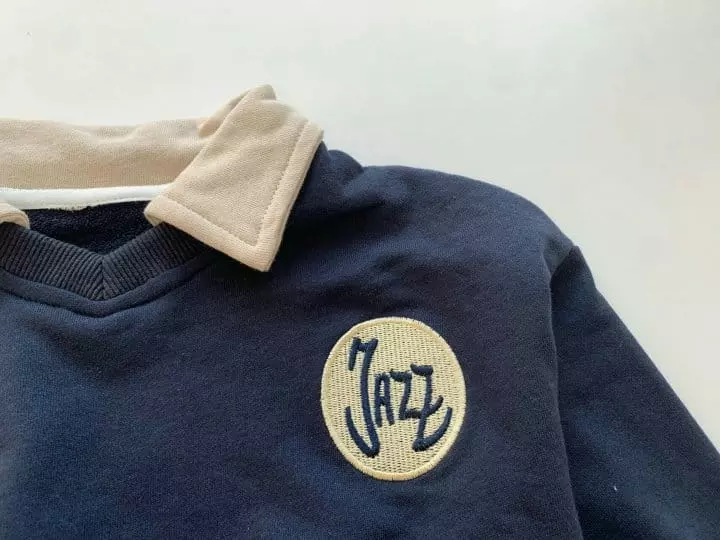 Reve Kid - Korean Children Fashion - #childofig - Collar Sweatshirt Top Bottom Set - 3