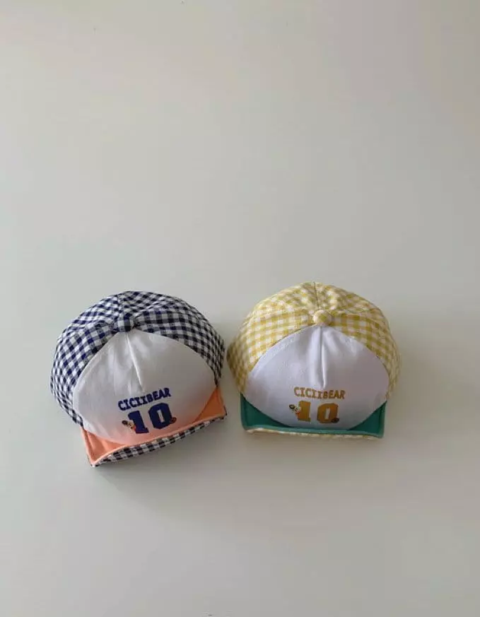 Reve Kid - Korean Children Fashion - #kidsshorts - Check Number Ball Cap - 2