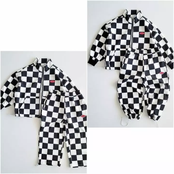 Riwoo Riwoo - Korean Junior Fashion - #magicofchildhood - Riwoo Check String Pants - 2