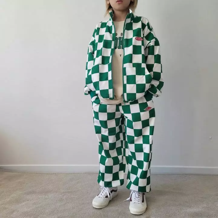 Riwoo Riwoo - Korean Junior Fashion - #todddlerfashion - Riwoo Check String Pants - 5