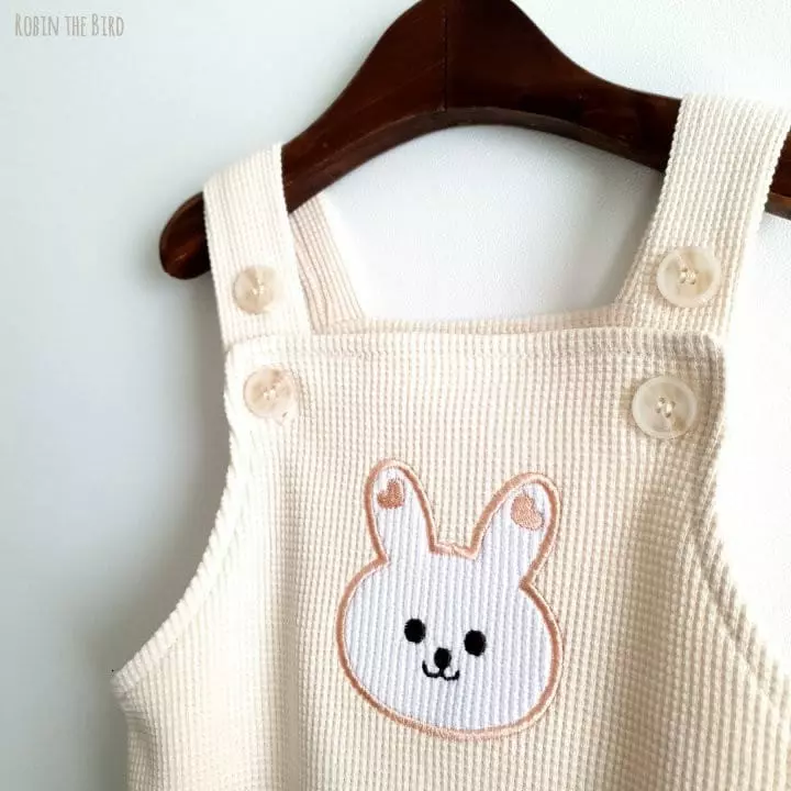 Saerobin - Korean Baby Fashion - #babyboutique - Waffle Dungarees Bodysuit - 6