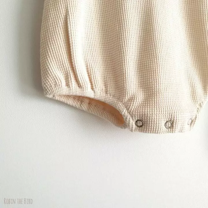 Saerobin - Korean Baby Fashion - #babyboutique - Waffle Dungarees Bodysuit - 7