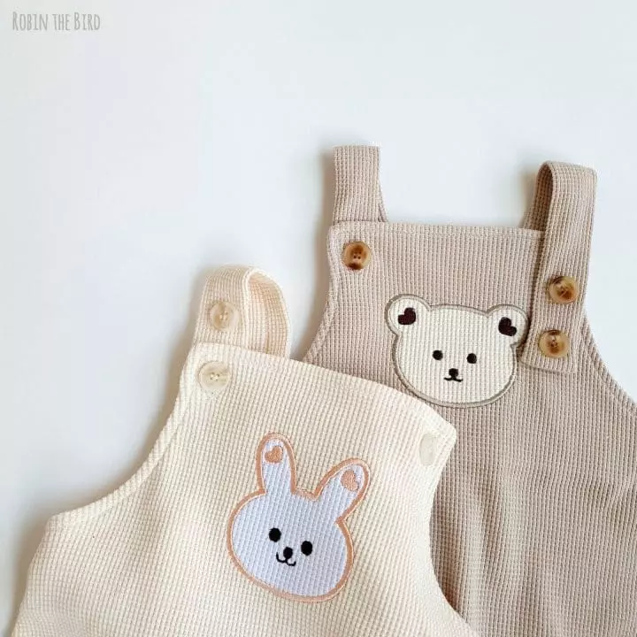 Saerobin - Korean Baby Fashion - #babyboutiqueclothing - Waffle Dungarees Bodysuit - 8