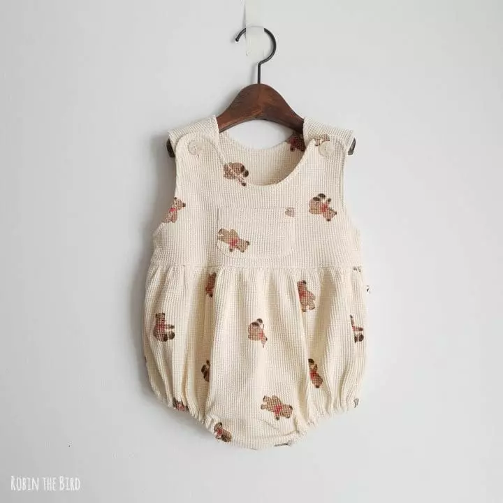 Saerobin - Korean Baby Fashion - #babyootd - Pocket Waffle Bodysuit