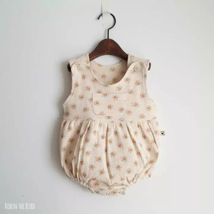 Saerobin - Korean Baby Fashion - #babyoutfit - Pocket Waffle Bodysuit - 2
