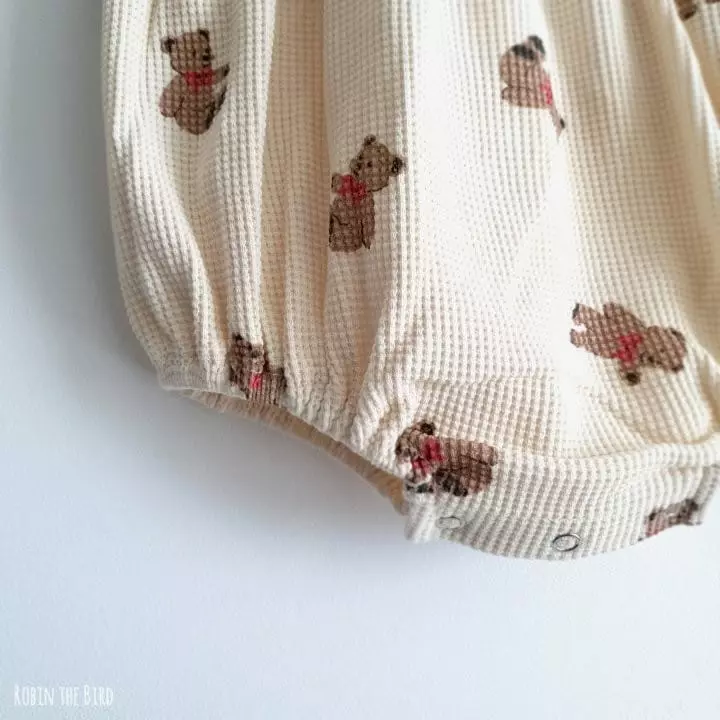 Saerobin - Korean Baby Fashion - #onlinebabyboutique - Pocket Waffle Bodysuit - 5