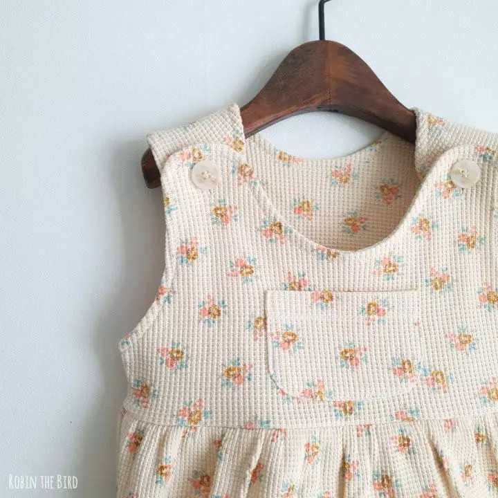 Saerobin - Korean Baby Fashion - #onlinebabyshop - Pocket Waffle Bodysuit - 6