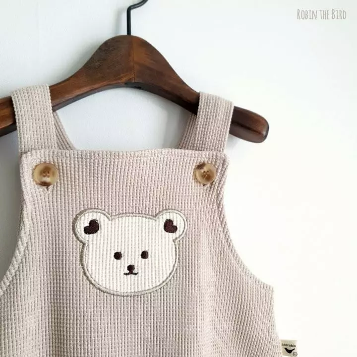 Saerobin - Korean Baby Fashion - #onlinebabyshop - Waffle Dungarees Bodysuit - 5