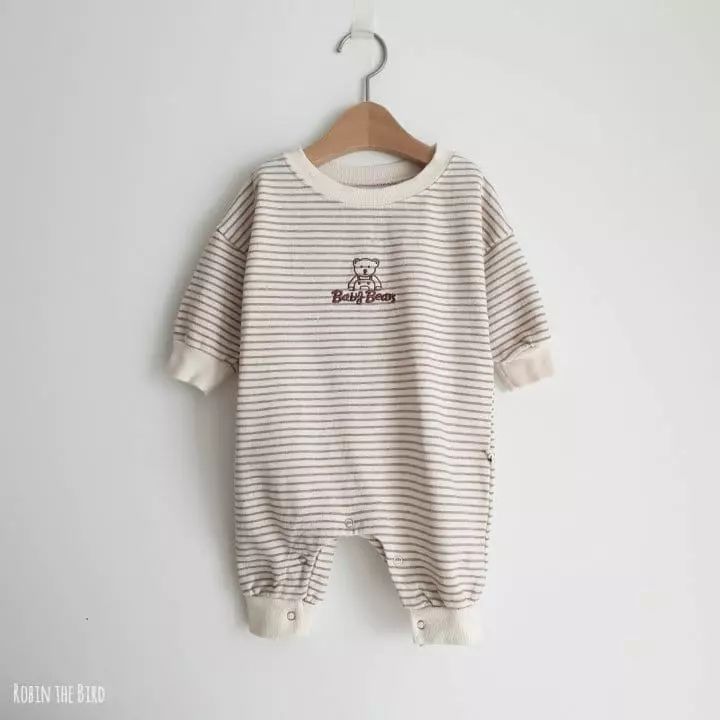 Saerobin - Korean Children Fashion - #magicofchildhood - Stripes Terry Jumpsuit - 2