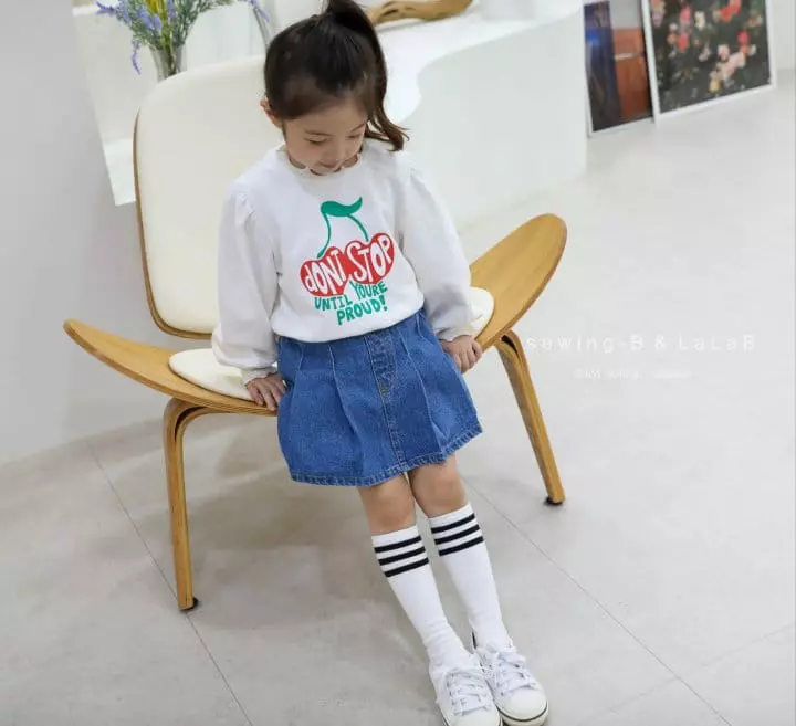 Sewing B - Korean Children Fashion - #childrensboutique - Cherry Puff Sweatshirt - 4