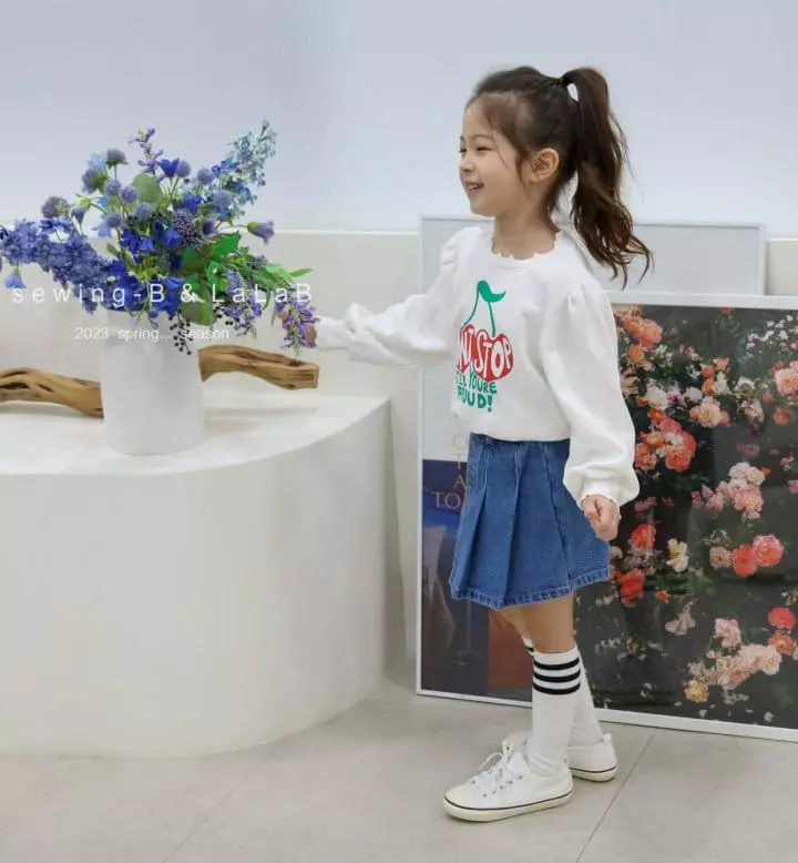 Sewing B - Korean Children Fashion - #fashionkids - Cherry Puff Sweatshirt - 6