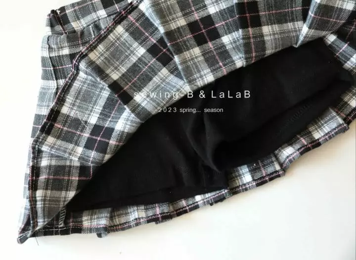 Sewing B - Korean Children Fashion - #kidsshorts - Bijou Check Skirt - 8