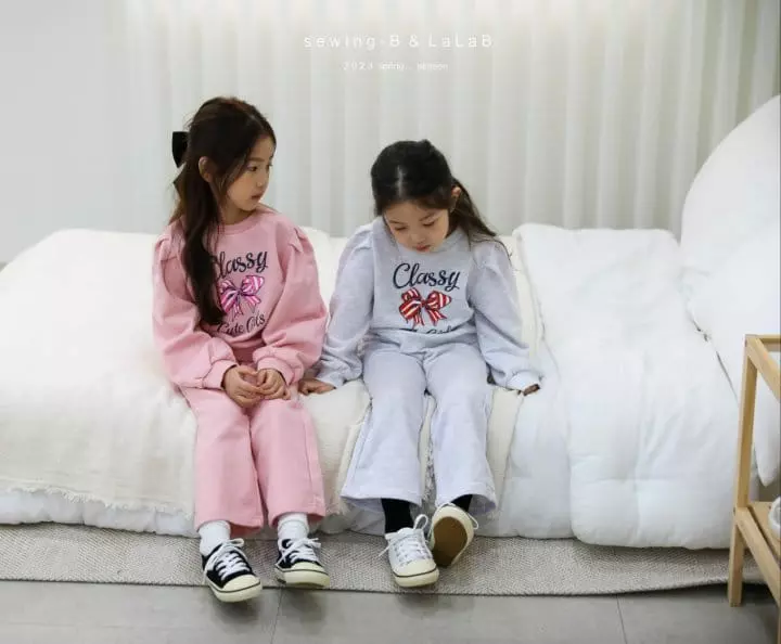 Sewing B - Korean Children Fashion - #kidsstore - Ribbon Top Bottom Set - 4