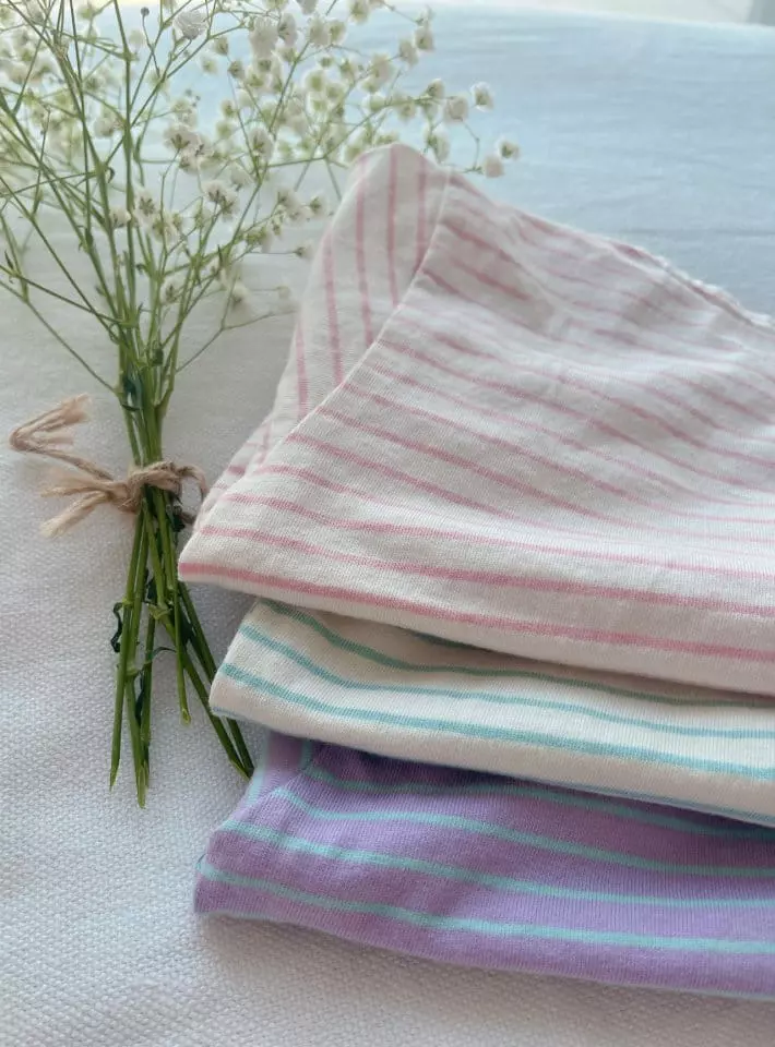 Studio M - Korean Children Fashion - #kidsstore - Stripes Slit Tee