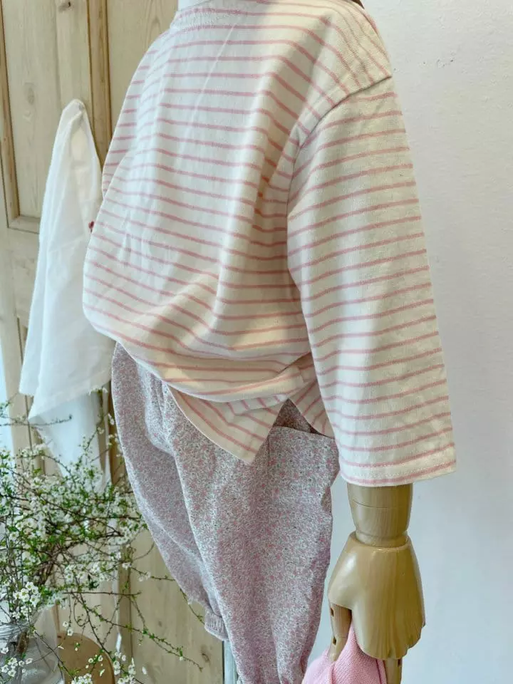 Studio M - Korean Children Fashion - #minifashionista - Stripes Slit Tee - 6