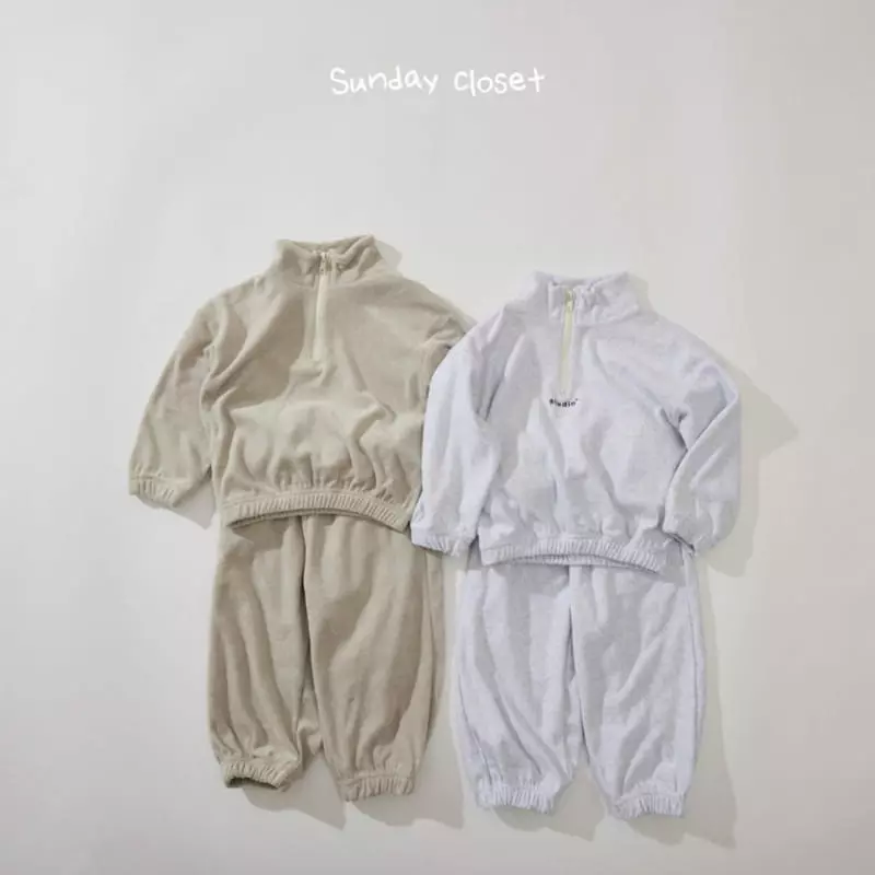 Sunday Closet - Korean Children Fashion - #prettylittlegirls - Studio Terry Top Bottom Set - 2