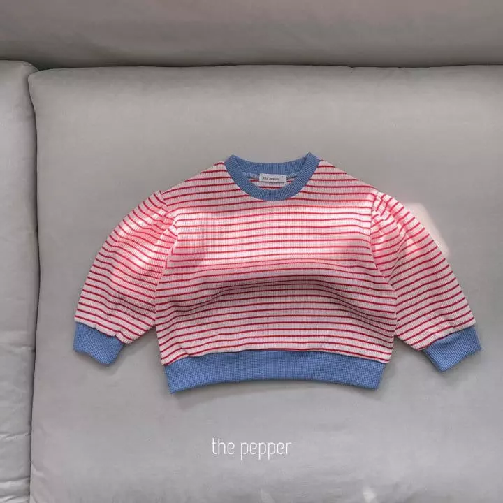 The Pepper - Korean Children Fashion - #childrensboutique - Stripes Waffle Sweatshirt with Mom - 10