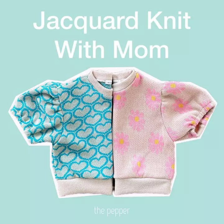 The Pepper - Korean Children Fashion - #littlefashionista - Jacquard Puff Knit Tee with Mom