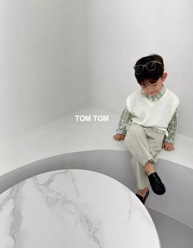 Tom Tom - Korean Children Fashion - #kidsstore - Jacquared Classic Vest - 8