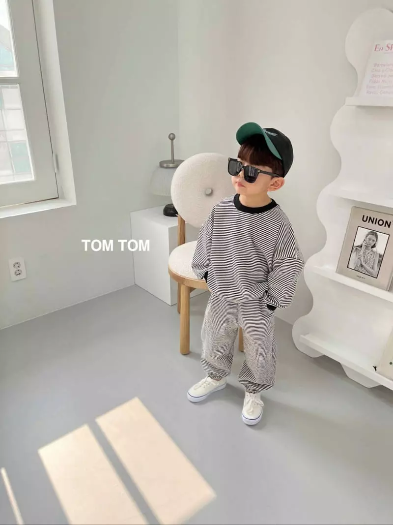 Tom Tom - Korean Children Fashion - #todddlerfashion - Pastel Stripes Top Bottom Set - 9