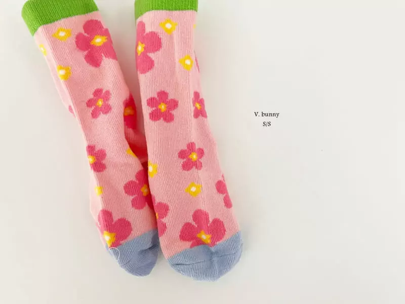 V Bunny - Korean Children Fashion - #stylishchildhood - Check Tulip Socks Set - 4