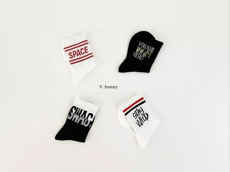 V Bunny - Korean Children Fashion - #childofig - Stay Socks Set - 10