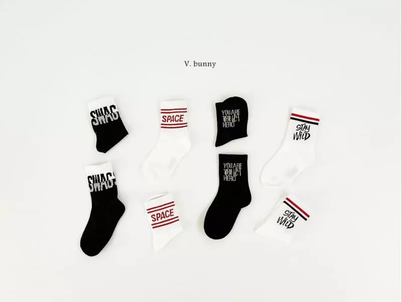 V Bunny - Korean Children Fashion - #childofig - Stay Socks Set - 9