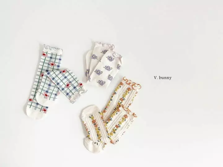 V Bunny - Korean Children Fashion - #childofig - Purple Socks Set - 6