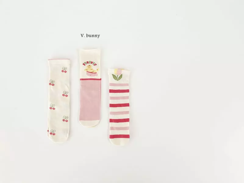 V Bunny - Korean Children Fashion - #childrensboutique - Daldal Socks Set - 7