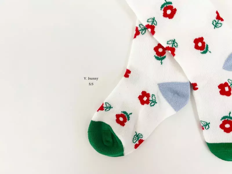 V Bunny - Korean Children Fashion - #designkidswear - Check Tulip Socks Set - 6