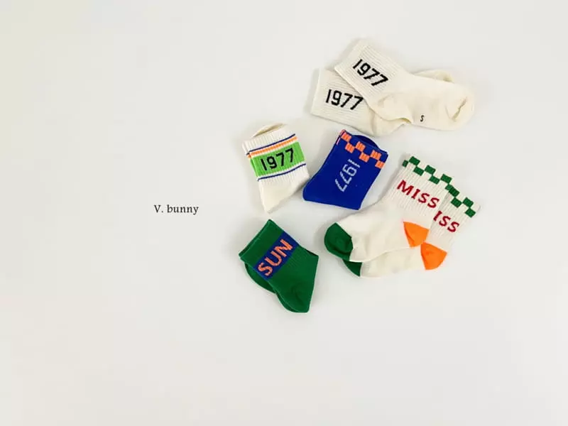 V Bunny - Korean Children Fashion - #designkidswear - Sheel Tic Socks Set