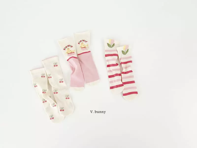 V Bunny - Korean Children Fashion - #discoveringself - Daldal Socks Set - 9