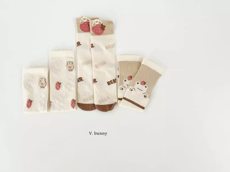 V Bunny - Korean Children Fashion - #fashionkids - Strawberry Socks Set - 8
