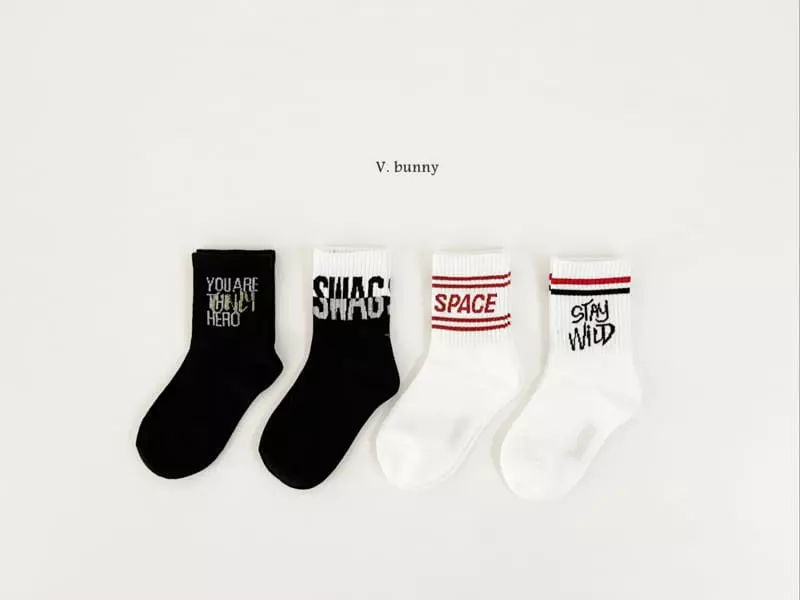 V Bunny - Korean Children Fashion - #kidsshorts - Stay Socks Set