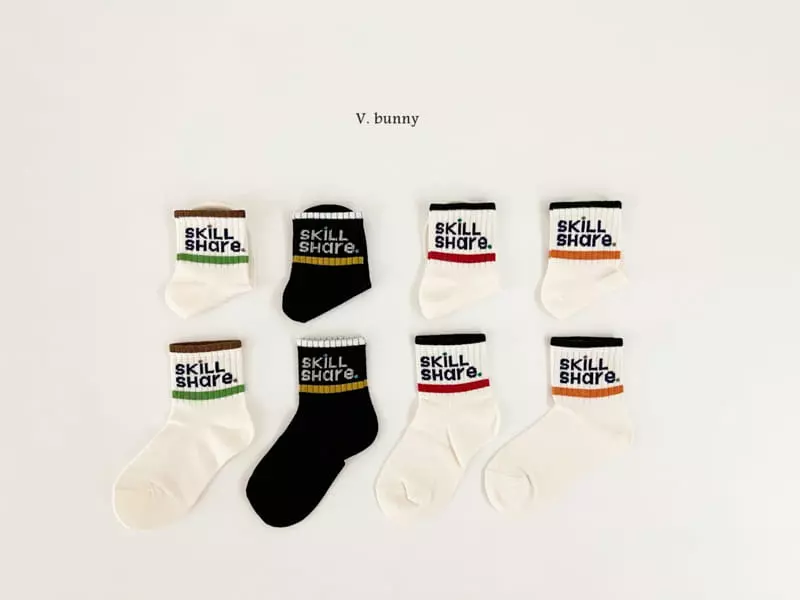 V Bunny - Korean Children Fashion - #kidsstore - Share Socks Set - 3