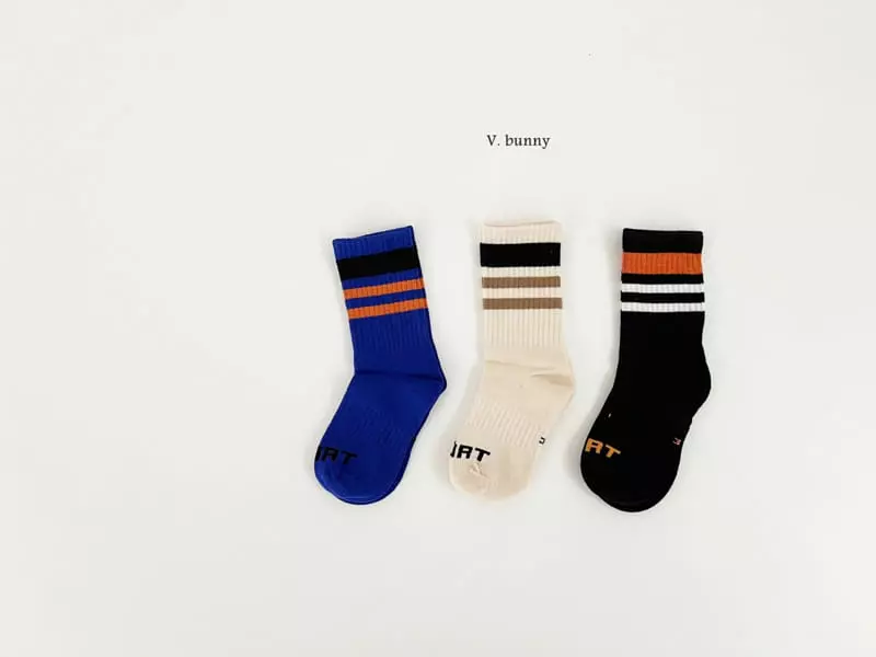 V Bunny - Korean Children Fashion - #littlefashionista - Peach Socks Set - 10