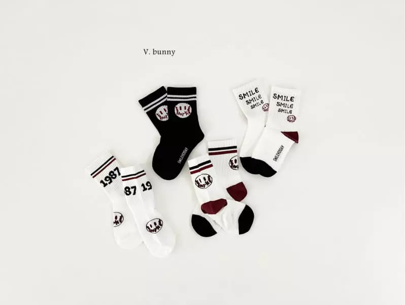 V Bunny - Korean Children Fashion - #magicofchildhood - Smile Ball Socks Set - 7