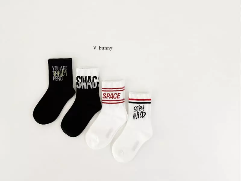 V Bunny - Korean Children Fashion - #minifashionista - Stay Socks Set - 7