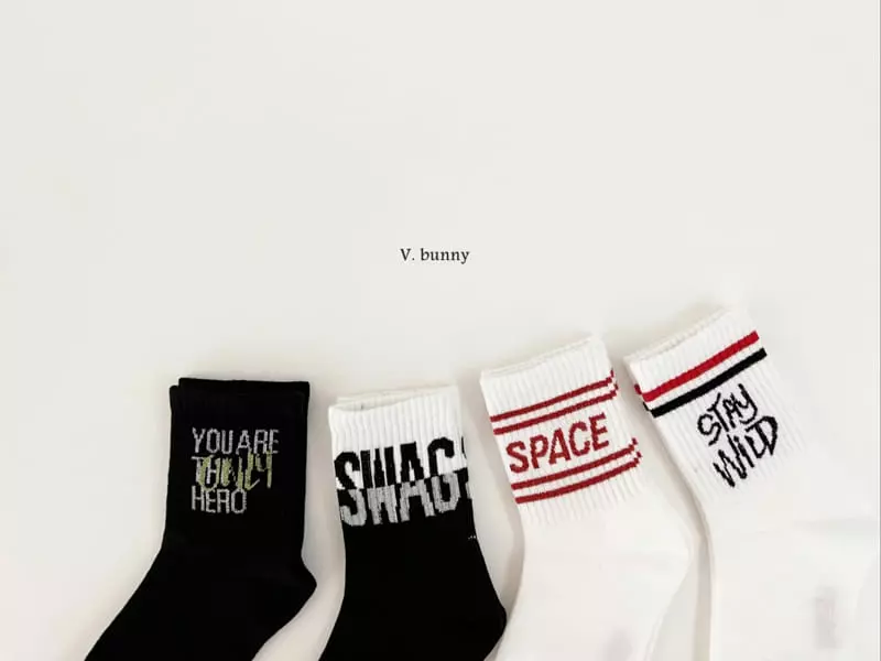 V Bunny - Korean Children Fashion - #prettylittlegirls - Stay Socks Set - 8