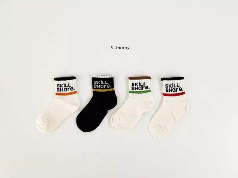 V Bunny - Korean Children Fashion - #prettylittlegirls - Share Socks Set - 9