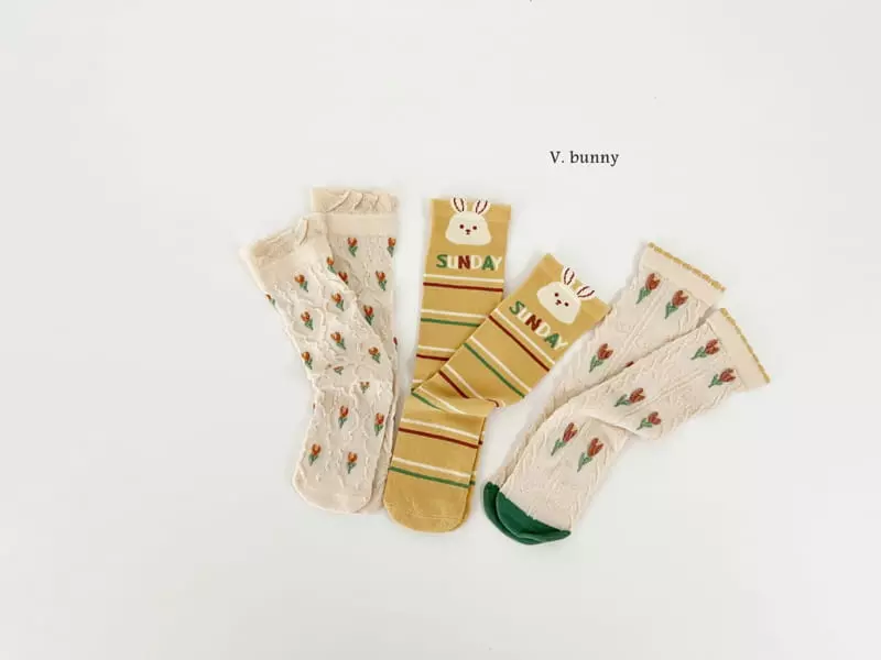 V Bunny - Korean Children Fashion - #stylishchildhood - Nono Socks Set - 8