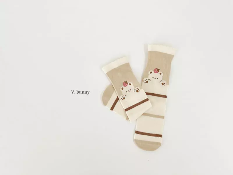V Bunny - Korean Children Fashion - #stylishchildhood - Strawberry Socks Set - 3
