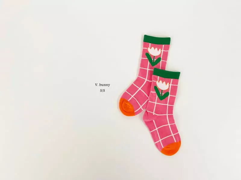 V Bunny - Korean Children Fashion - #toddlerclothing - Cherry Rabbit Socks Set - 3
