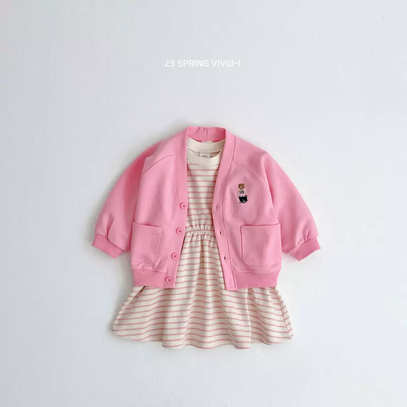 Vivid I - Korean Children Fashion - #Kfashion4kids - Banding Stripes One-piece - 7