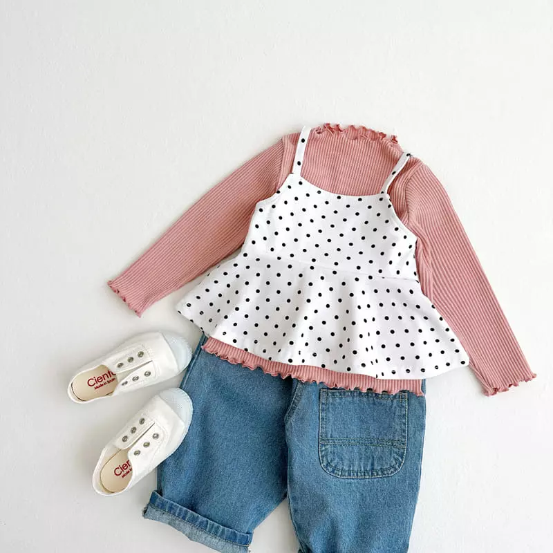 Vivid I - Korean Children Fashion - #kidzfashiontrend - Dot Bustier - 4