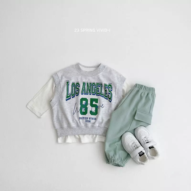 Vivid I - Korean Children Fashion - #Kfashion4kids - LA Vest Top Bottom Set - 7