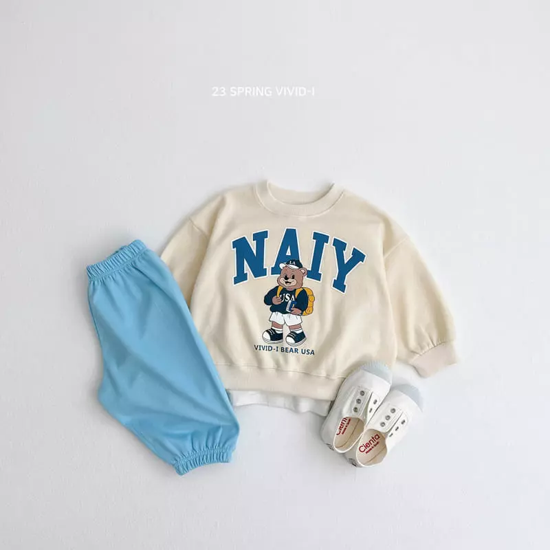 Vivid I - Korean Children Fashion - #Kfashion4kids - Bear Top Bottom Set - 6
