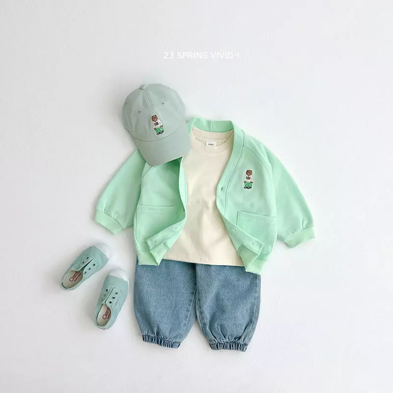 Vivid I - Korean Children Fashion - #childofig - Mini Bear Embroidery Cardigan - 10